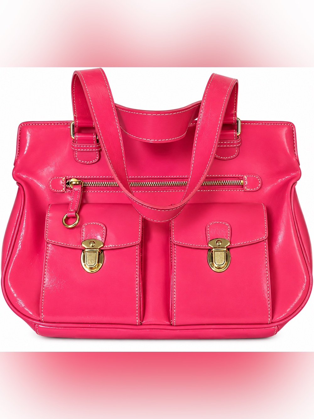 Barney New York Vintage Pink Leather Handbag